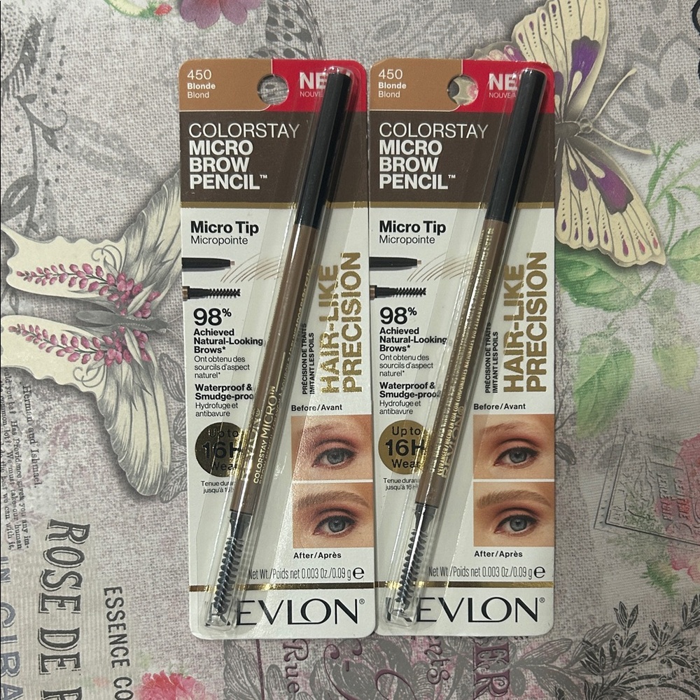 2X Revlon ColorStay Micro Brow Pencil #450 Blonde